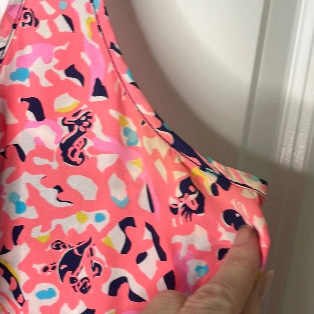 Lilly PulitzerRacerback Navy and Coral Tank Top - Picture 7 of 12